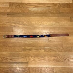 Smathers & Branson Children’s Needlepoint Dinosaur Belt - Size Medium